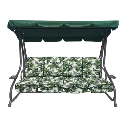 Huśtawka Ogrodowa Leżanka regulowany daszek Liście Monstery 8078