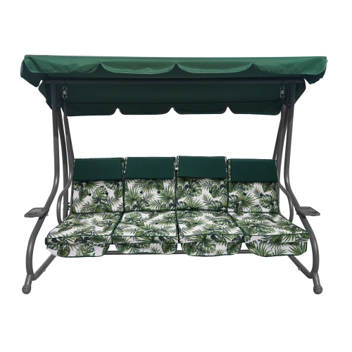 Huśtawka Ogrodowa Leżanka regulowany daszek Liście Monstery 8078Huśtawka Ogrodowa Leżanka regulowany daszek Liście Monstery 8078