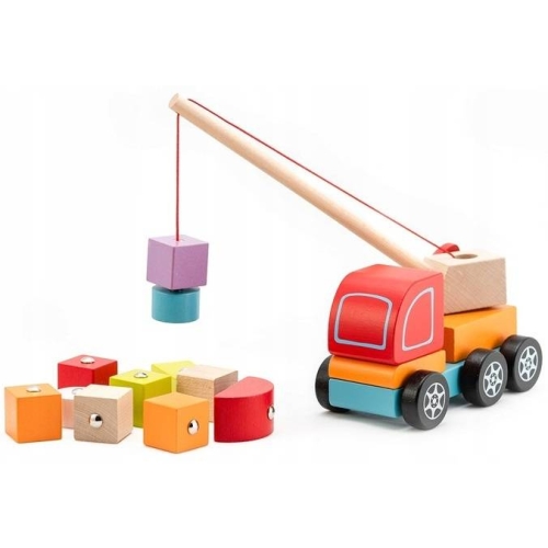 Klocki Edukacyjne Dźwig Drewniany