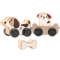 Pieski Na Kółkach Zestaw Drewniany Na Magnes