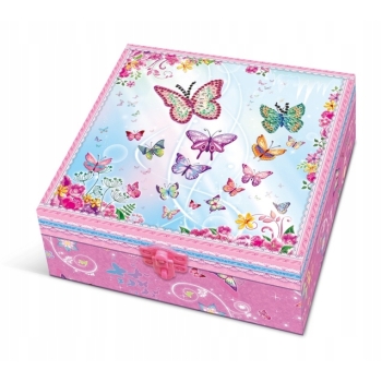 Pamiętnik z akcesoriami w pudełku w motylki