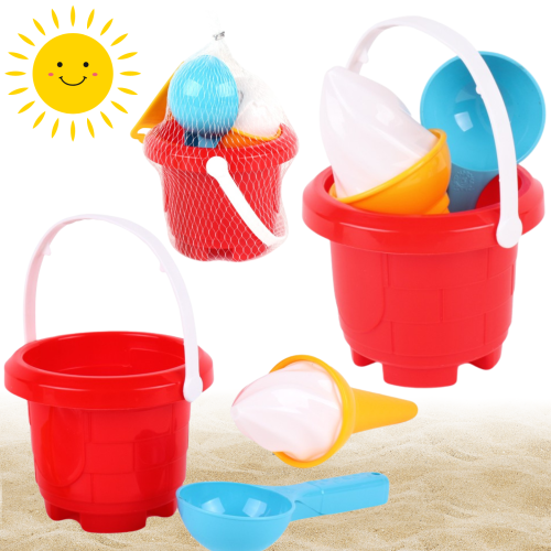 Zestaw do piasku w wiaderku foremki w kształcie loda