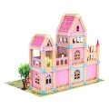Drewniany Domek Księżniczek z Klocków 183 el. + akcesoria