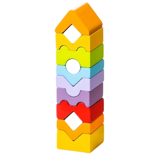 Drewniana wieża Układanie Klocków 12 elementów