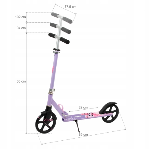 Hulajnoga miejska Dwukołowa Składana 100 kg WXM DRIFF Hibiscus