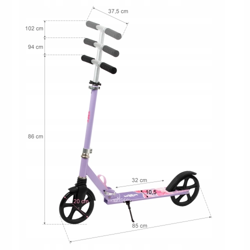 Hulajnoga miejska Dwukołowa Składana 100 kg WXM DRIFF Hibiscus