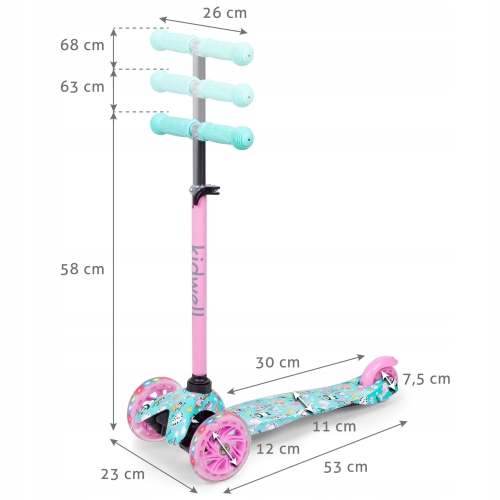 Hulajnoga balansowa trojkołowa UNO happy Kidwell 25 Kg