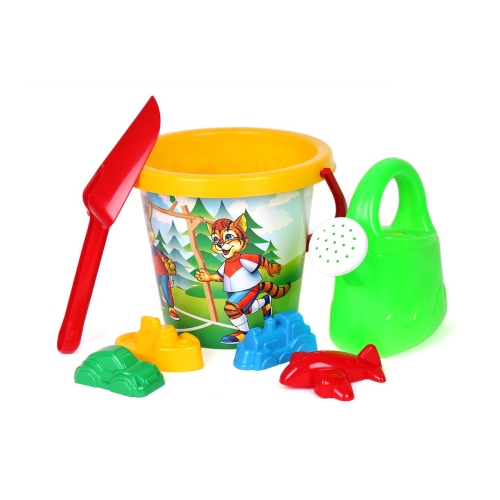Zestaw Do Piasku Wiaderko Łopatka Konewka Foremki 0090