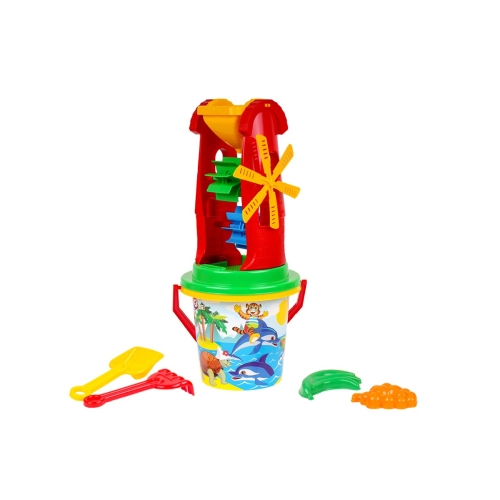 Zestaw Do Piasku Mlyn łopatka grabki foremki 0113