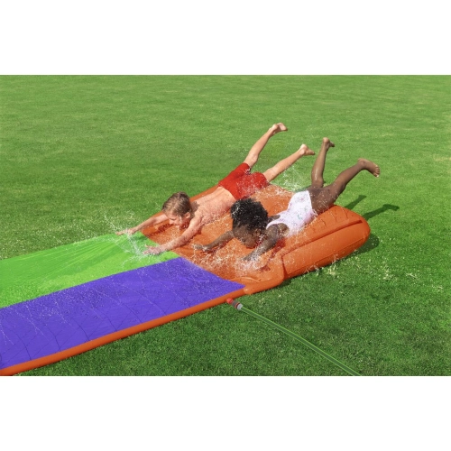 Podwójny Ślizg wodny SplashCoaster BESTWAY Tor 488cm Spryskiwacze Rampa