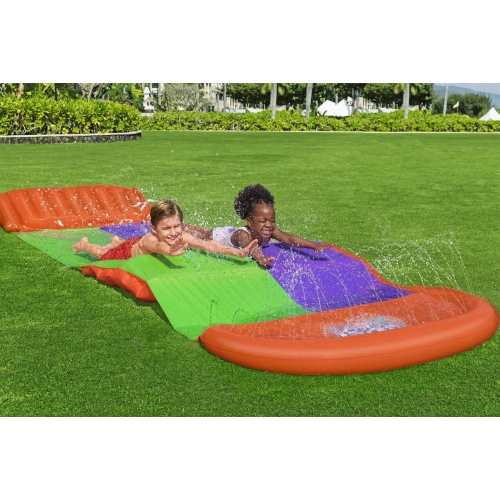 Podwójny Ślizg wodny SplashCoaster BESTWAY Tor 488cm Spryskiwacze Rampa