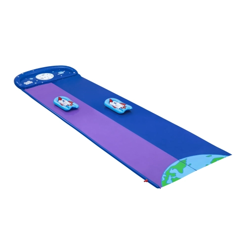 Podwójny Ślizg wodny BESTWAY Tor 488cm 2 dmuchane poduszki Natrysk Mini Brodzik