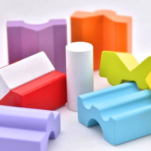 Drewniana Wieża Układanie Klocków Zestaw Konstrukcyjny