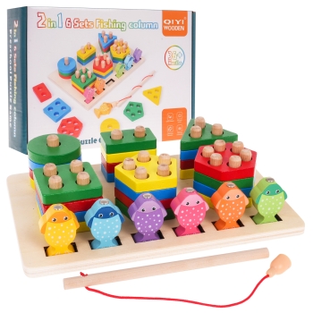 Drewniana Zabawka Edukacyjna 2w1 dla dzieci