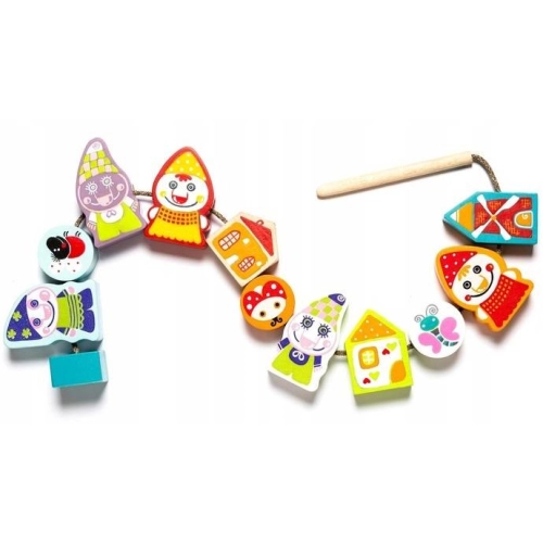 Drewniane Klocki Krasnoludki Do Nawlekania