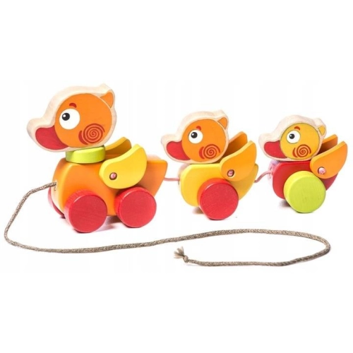 Kaczuszki Drewniane Na Kółkach