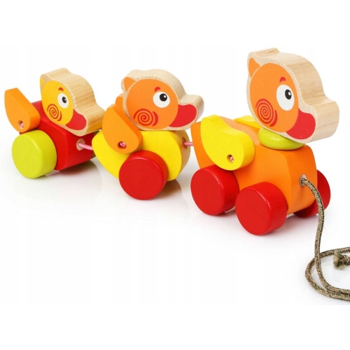 Kaczuszki Drewniane Na Kółkach