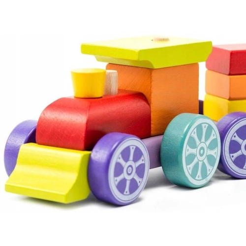 Pociag Drewniany Wagoniki z Klockami