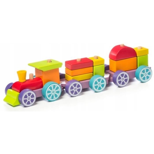 Pociag Drewniany Wagoniki z Klockami