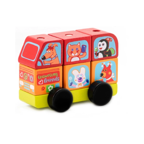Mini Bus Drewniany ze Zwierzątkami