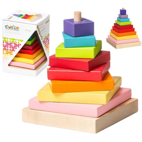 Kolorowa Drewniana Piramida