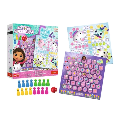 Gra klasyczna 2w1 Chińczyk, Węże i drabiny Koci Domek Gabi 02590