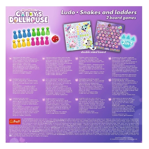 Gra klasyczna 2w1 Chińczyk, Węże i drabiny Koci Domek Gabi 02590