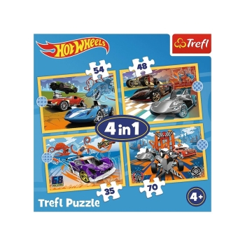 Puzzle 4w1 Hot Wheels Trefl 34627