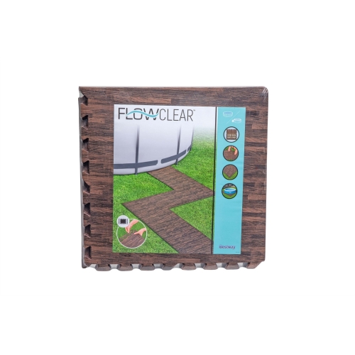 Piankowa Mata pod basen ogrodowy Imitacja drewna 12 szt. 50x50cm BESTWAY