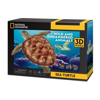 Puzzle 3D Zwierzęta Żółw Morski Cubic Fun DS1080H