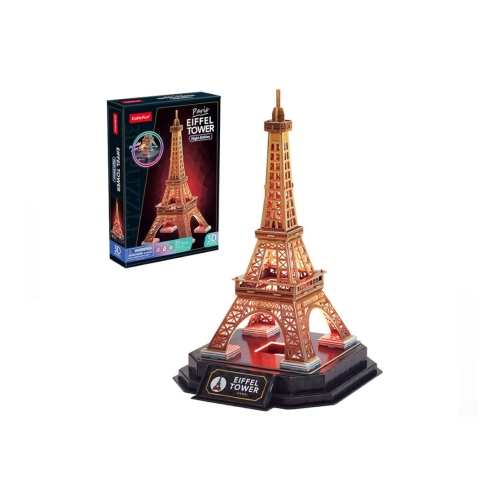 Puzzle 3D LED Wieża Eiffla Cubic Fun L534H