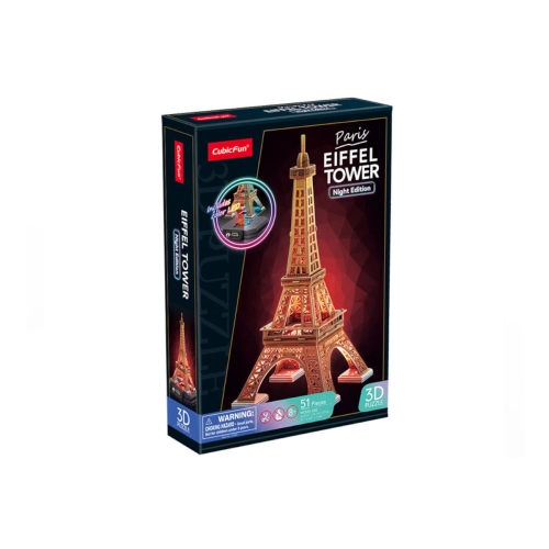 Puzzle 3D LED Wieża Eiffla Cubic Fun L534H