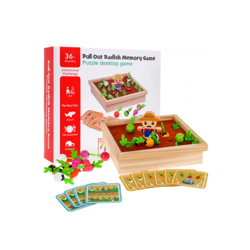 Drewniana gra pamięciowa 2w1