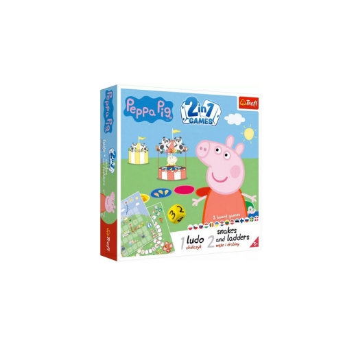Gra 2w1 Świnka Peppa Węże i Drabiny Chińczyk Trefl 02067