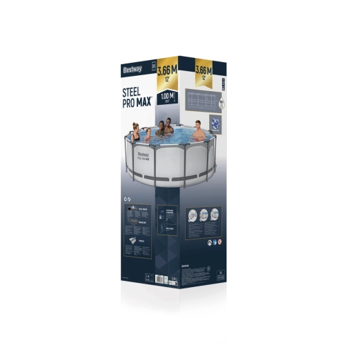 Zestaw 12w1 Basen Stelażowy 366 x 100 BESTWAY 56418 Pompa