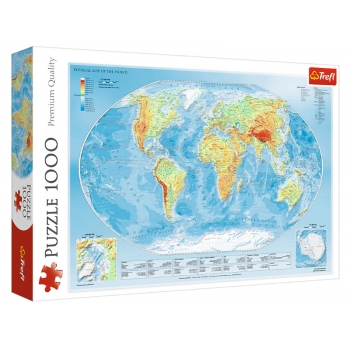 Trefl Puzzle 1000el Mapa Fizyczna Świata 10463
