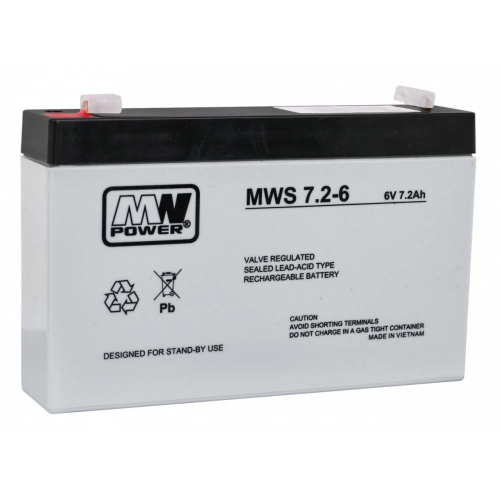 Części pojazdy akumulator 6V 7,2AH