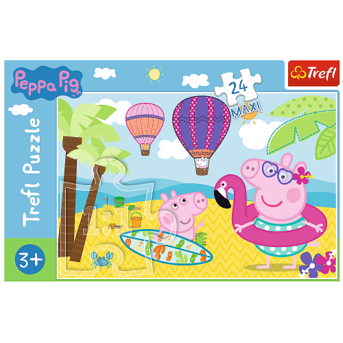 Trefl Puzzle Maxi 24el. Świnka Peppa na Wakacjach 14293
