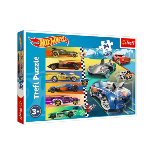 Puzzle 24el Maxi Szybkie samochody Hot Wheels Trefl 14362