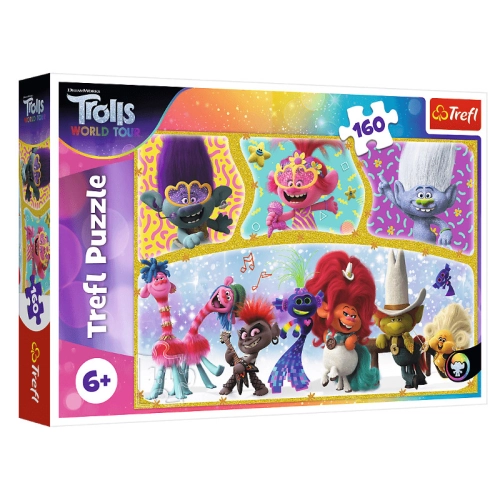 Trefl Puzzle 160el Wesoły Świat Troli 15396