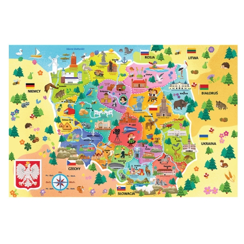 Puzzle Edukacyjne 54el Mapa Polski 15556