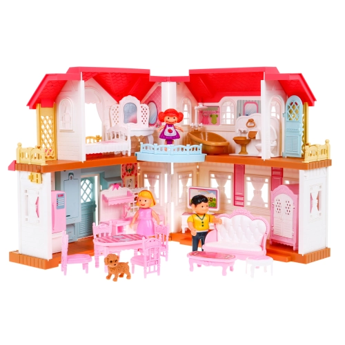 Interaktywny rozkładany domek z figurkami Zabawa w dom 4 pokoje 16838