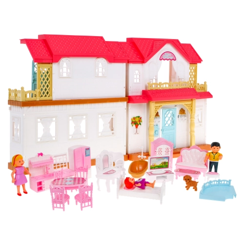 Interaktywny rozkładany domek z figurkami Zabawa w dom 4 pokoje 16838