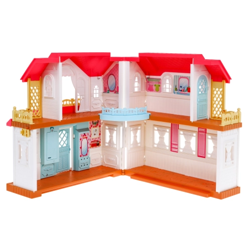 Interaktywny rozkładany domek z figurkami Zabawa w dom 4 pokoje 16838