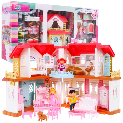 Interaktywny rozkładany domek z figurkami Zabawa w dom 4 pokoje 16838