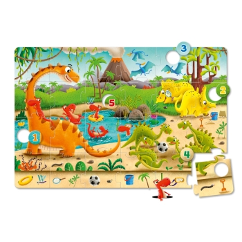 Maxi puzzle 24el. Dinozaury z dziurką Gra Logiczna GRANNA 00441