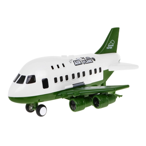 Samolot wojskowy 2w1 Parking + 6 pojazdów resoraków 1909D6