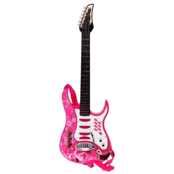 Gitara Elektryczna ze Wzmacniaczem Mikrofon HK-8010D  różowa
