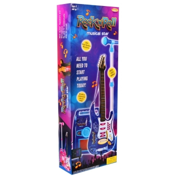 Gitara Elektryczna ze Wzmacniaczem Mikrofon HK-8010D  różowa