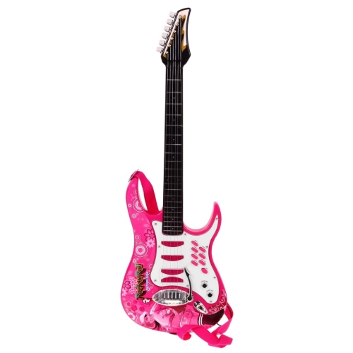 Gitara Elektryczna ze Wzmacniaczem Mikrofon HK-8010D  różowa